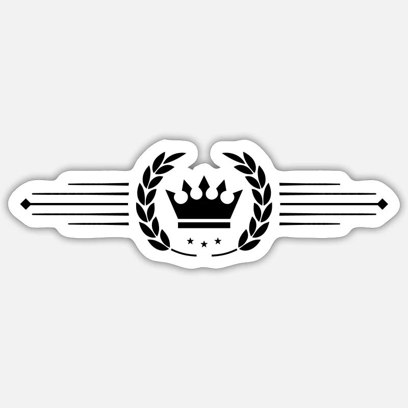 Couronne - Sticker taille S (10 x 10 cm) - blanc mat