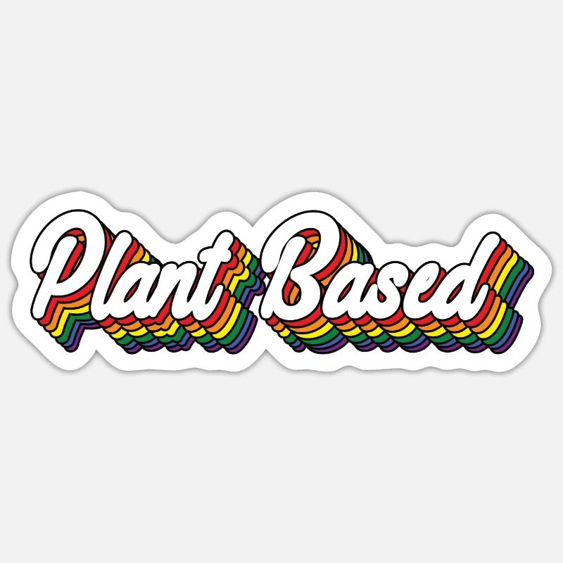 Plant Based Rainbow - Sticker size S (10 x 10 cm) - white matte