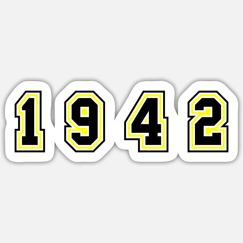 1942 Year Number - Sticker size S (10 x 10 cm) - white matte