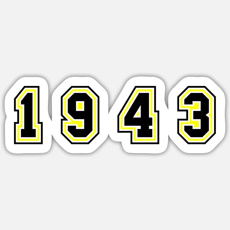 Numéro de l’année 1943 - Sticker taille S (10 x 10 cm) - blanc mat