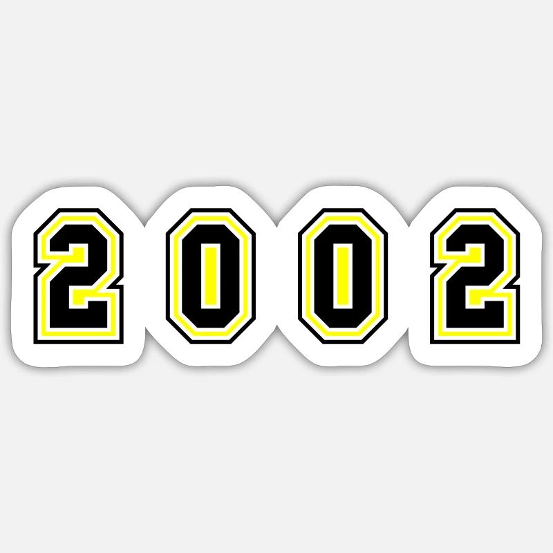 Numéro de l’année 2002 - Sticker taille S (10 x 10 cm) - blanc mat