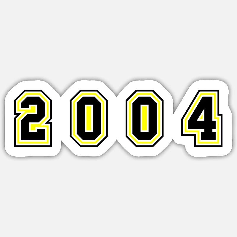 Numéro de l’année 2004 - Sticker taille S (10 x 10 cm) - blanc mat