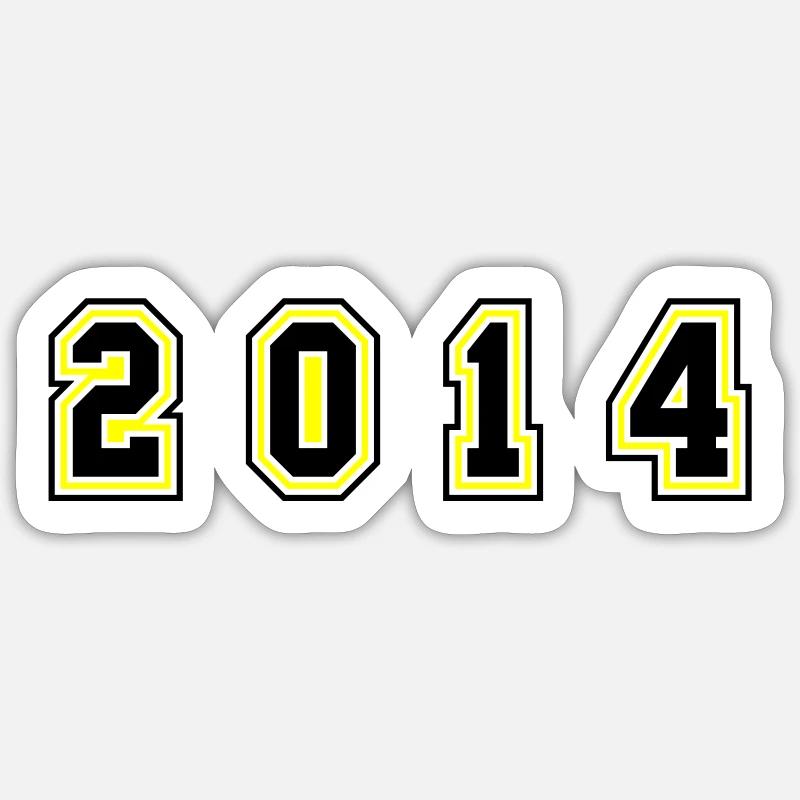 Numéro de l’année 2014 - Sticker taille S (10 x 10 cm) - blanc mat