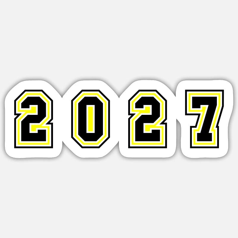 Numéro de l’année 2027 - Sticker taille S (10 x 10 cm) - blanc mat