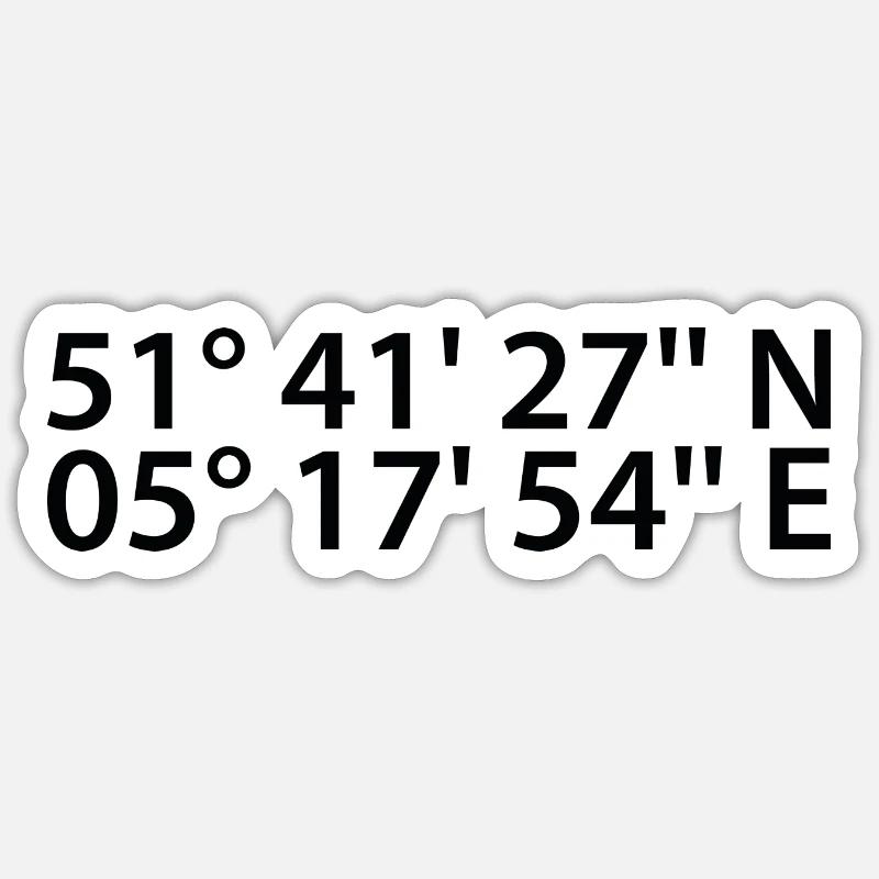 Coordonnées de 's-Hertogenbosch - Sticker taille S (10 x 10 cm) - blanc mat