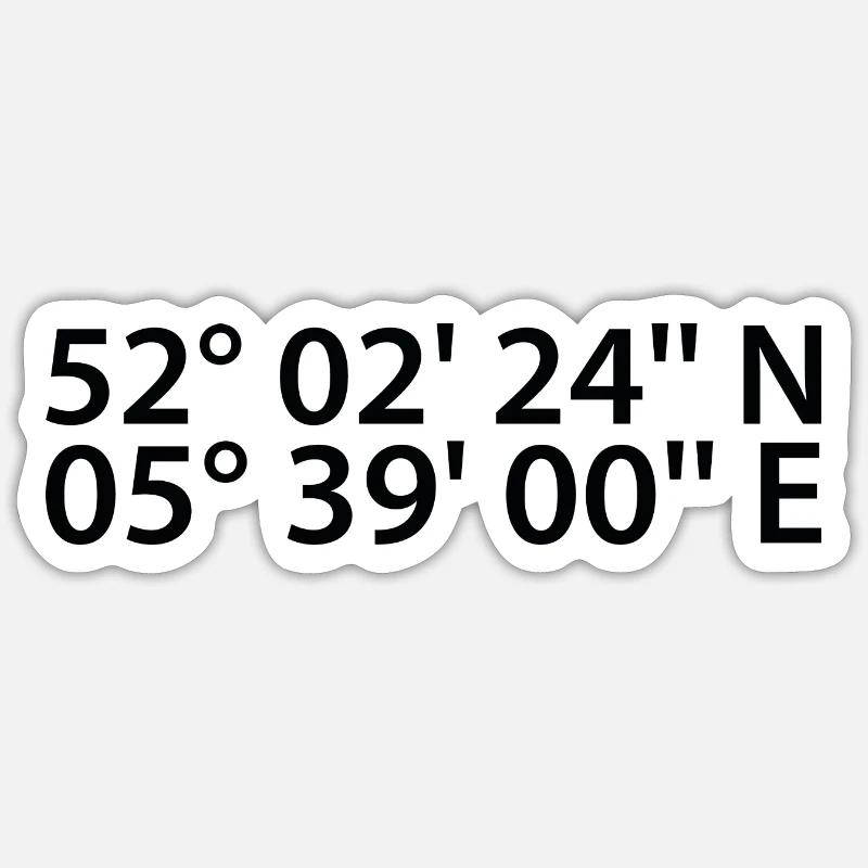 Ede coordinates - Sticker size S (10 x 10 cm) - white matte