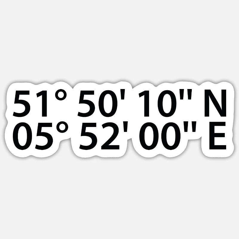 Coordonnées de Nimègue - Sticker taille S (10 x 10 cm) - blanc mat