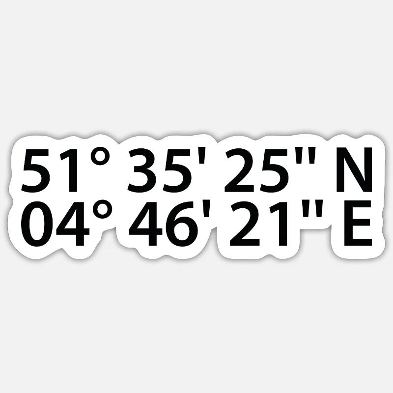 Coordonnées de Breda - Sticker taille S (10 x 10 cm) - blanc mat