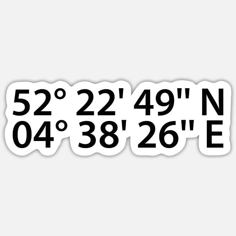 Coordonnées de Haarlem - Sticker taille S (10 x 10 cm) - blanc mat