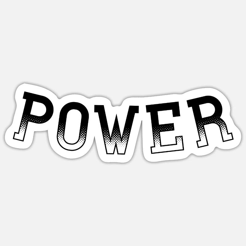 Puissance - Sticker taille S (10 x 10 cm) - blanc mat