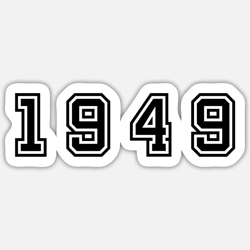 1949 numéro d'année - Sticker taille S (10 x 10 cm) - blanc mat
