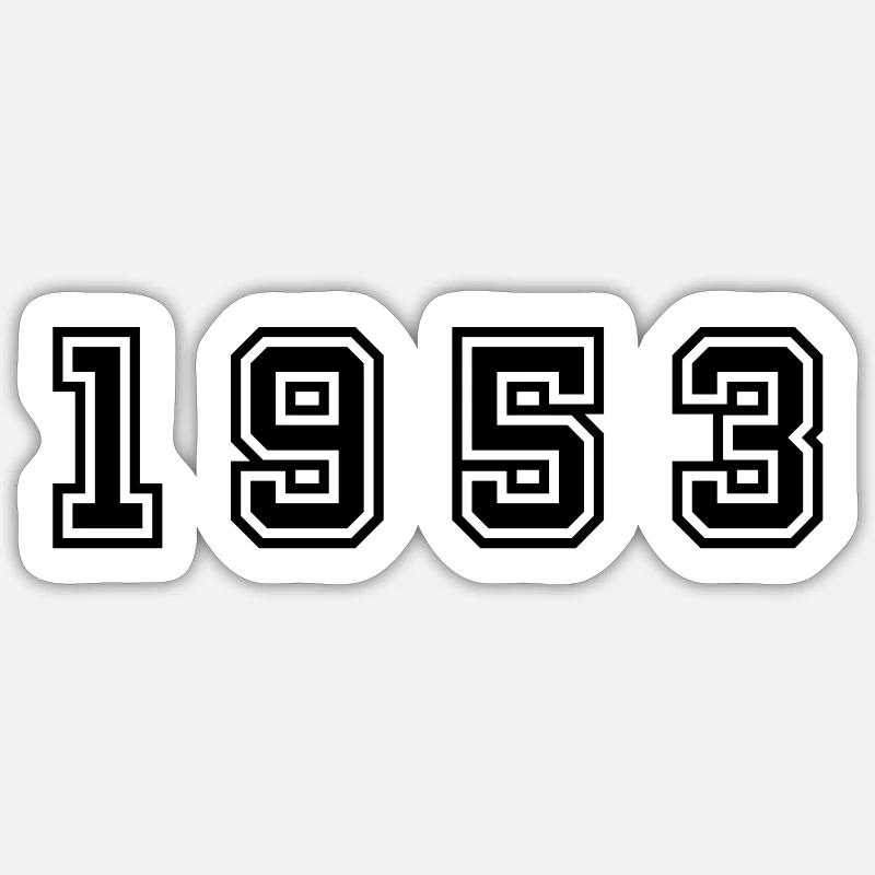 1953 numéro d'année Sticker taille S (10 x 10 cm)