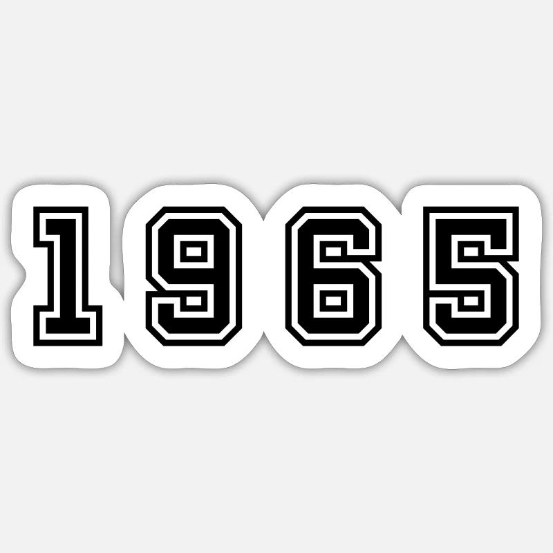 Numéro de l’année 1965 - Sticker taille S (10 x 10 cm) - blanc mat