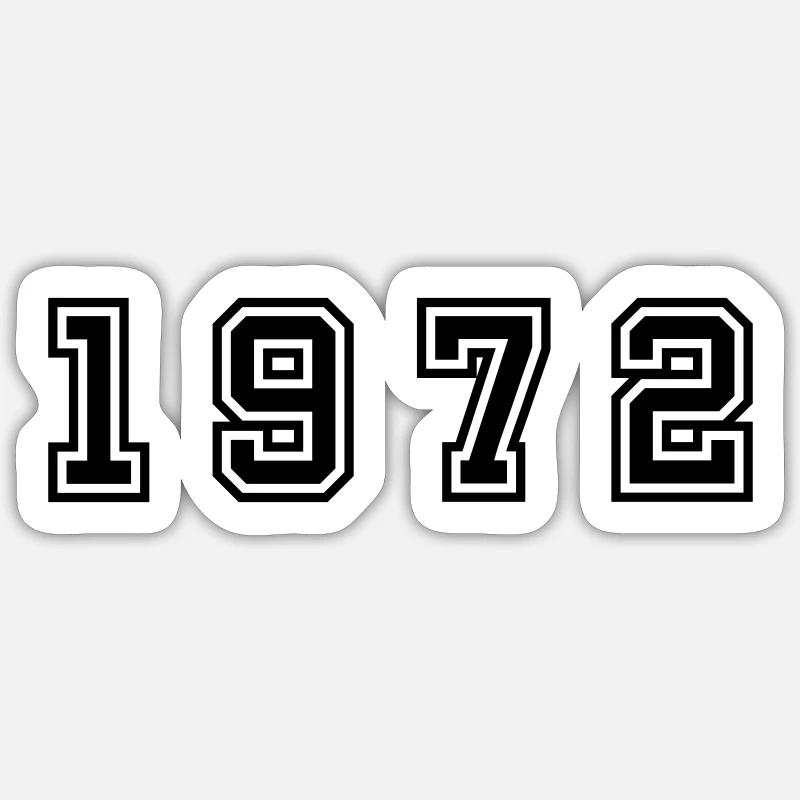 Numéro de l’année 1972 - Sticker taille S (10 x 10 cm) - blanc mat