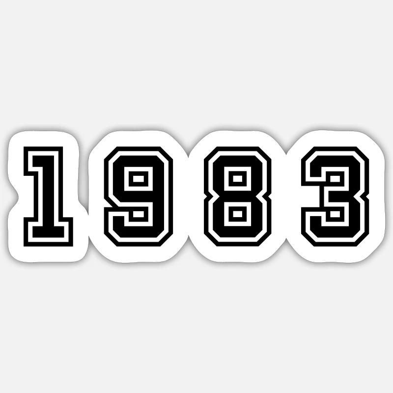 Numéro de l’année 1983 - Sticker taille S (10 x 10 cm) - blanc mat