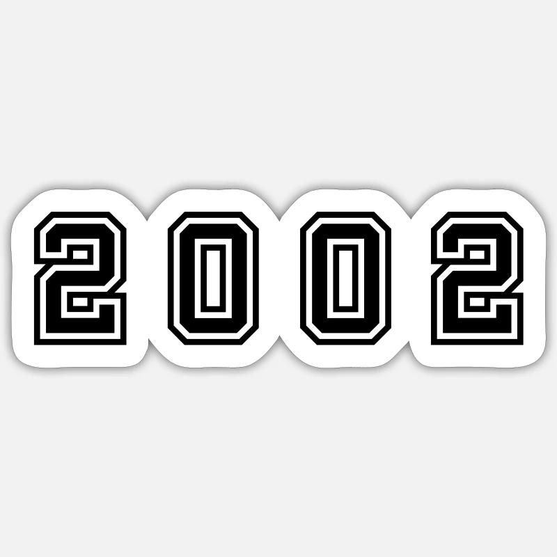 Numéro de l’année 2002 - Sticker taille S (10 x 10 cm) - blanc mat