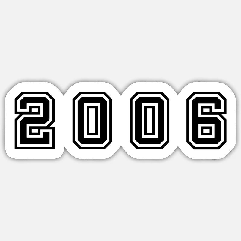 Numéro de l’année 2006 - Sticker taille S (10 x 10 cm) - blanc mat