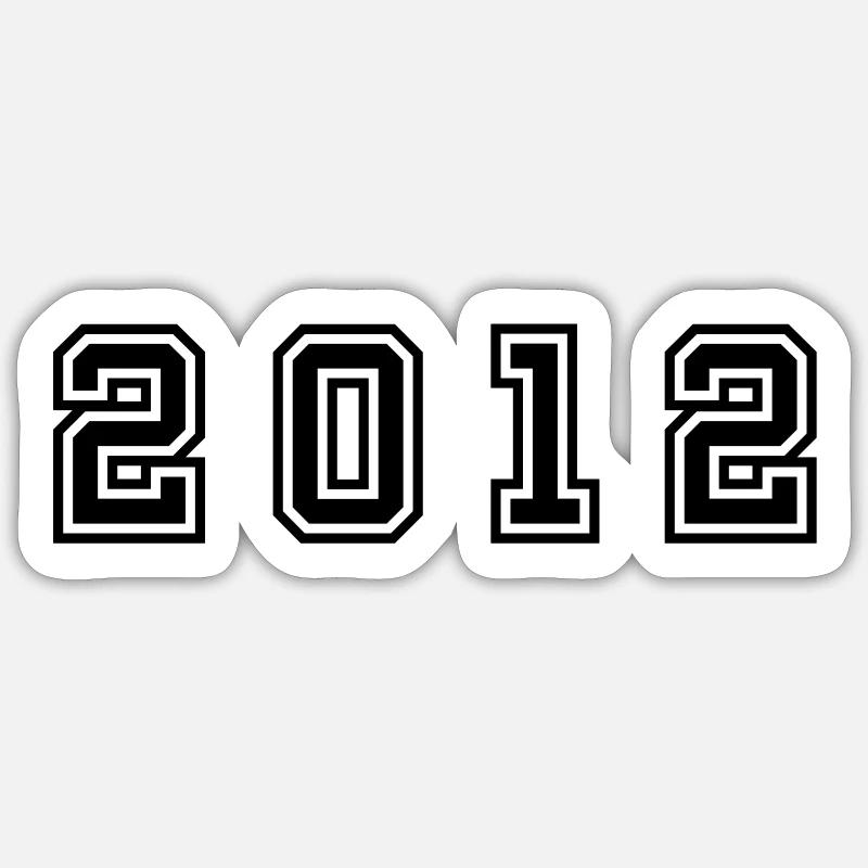2012 Year Number - Sticker size S (10 x 10 cm) - white matte