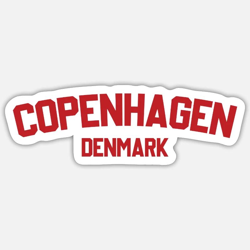 Copenhague Danemark - Sticker taille S (10 x 10 cm) - blanc mat