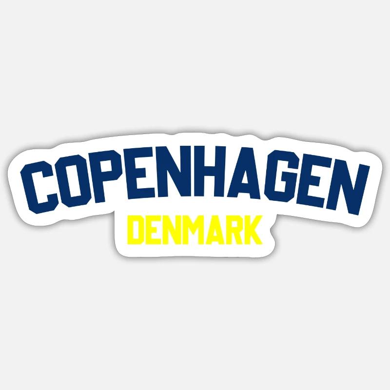 Copenhague Danemark - Sticker taille S (10 x 10 cm) - blanc mat