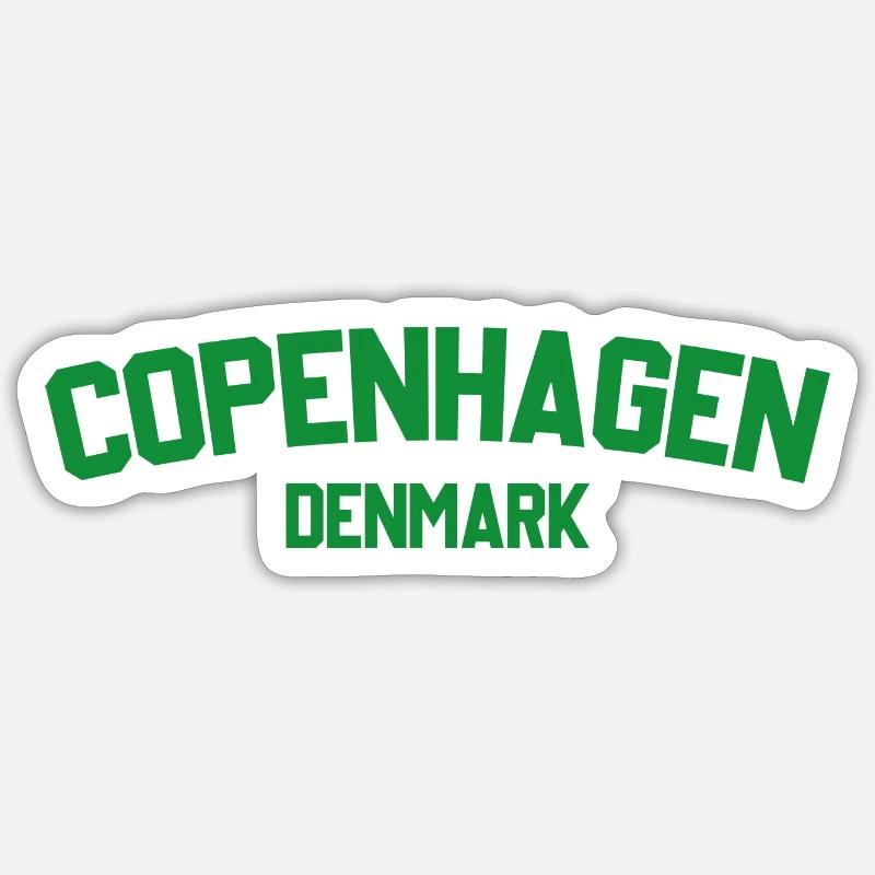 Copenhague, Danemark - Sticker taille S (10 x 10 cm) - blanc mat