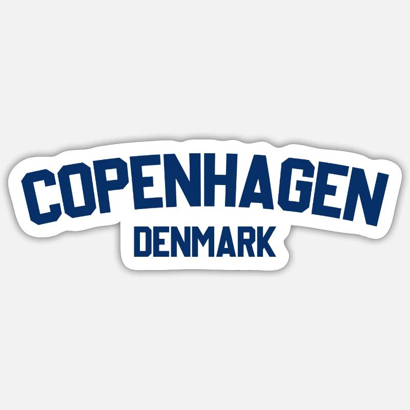Copenhague Danemark - Sticker taille S (10 x 10 cm) - blanc mat