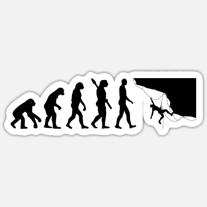 Evolution Graphic Climbing Climber Bouldering Boul Sticker Größe S (10 x 10 cm)
