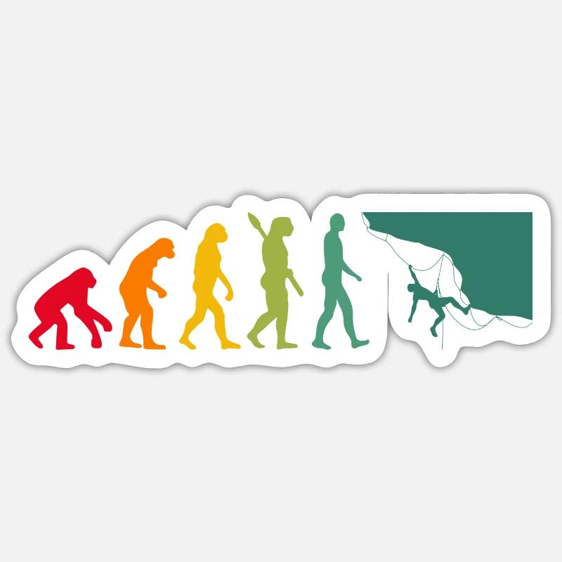 Evolution Graphic Climbing Climber Bouldering Boul Sticker Größe S (10 x 10 cm)