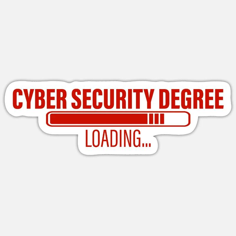 Cyber Security Degree Loading 3 - Sticker Größe S (10 x 10 cm) - Mattweiß
