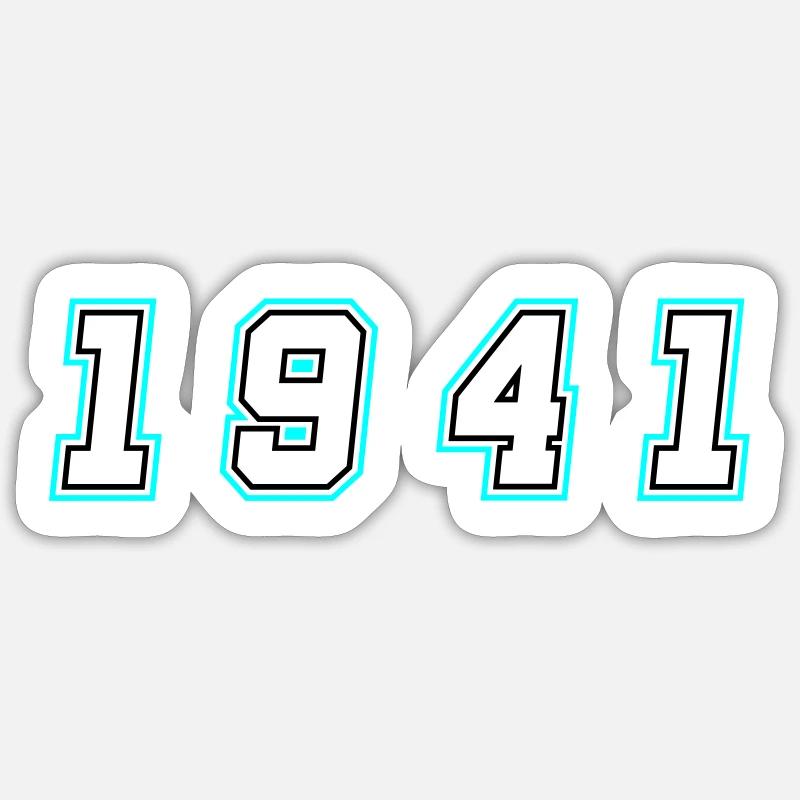 1941 Year Number - Sticker size S (10 x 10 cm) - white matte