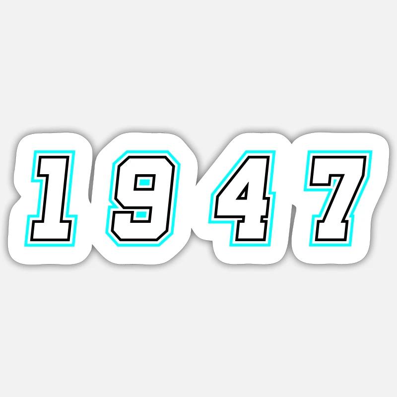 Numéro de l’année 1947 - Sticker taille S (10 x 10 cm) - blanc mat