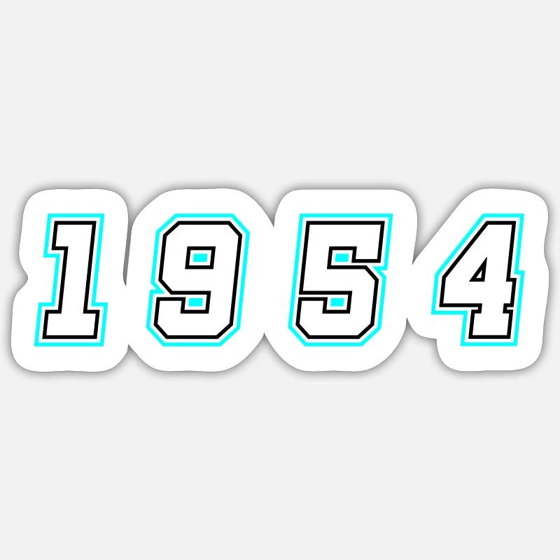 Numéro de l’année 1954 - Sticker taille S (10 x 10 cm) - blanc mat