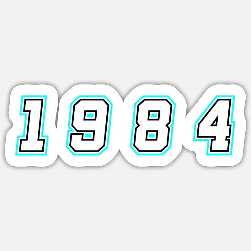 Numéro de l’année 1984 - Sticker taille S (10 x 10 cm) - blanc mat
