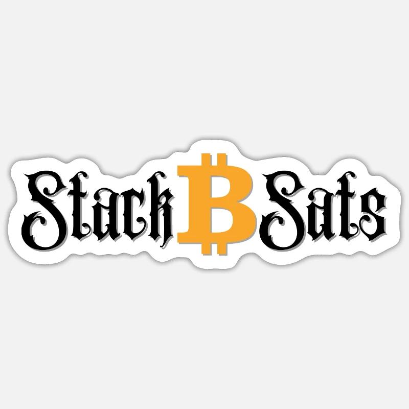 Stack Sats Bitcoin - Sticker Größe S (10 x 10 cm) - Mattweiß