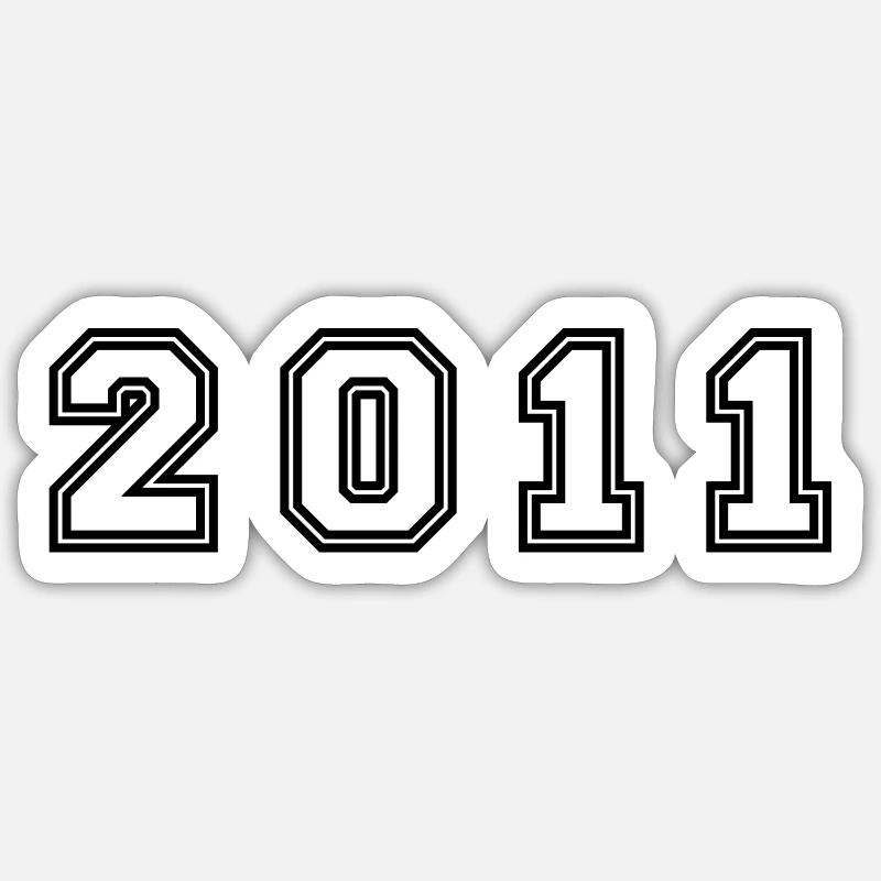 2011 Year Number Sticker size S (10 x 10 cm)