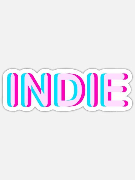 Indie - Sticker Größe S (10 x 10 cm) - Mattweiß