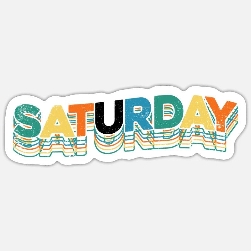 Samstag - Sticker Größe S (10 x 10 cm) - Mattweiß