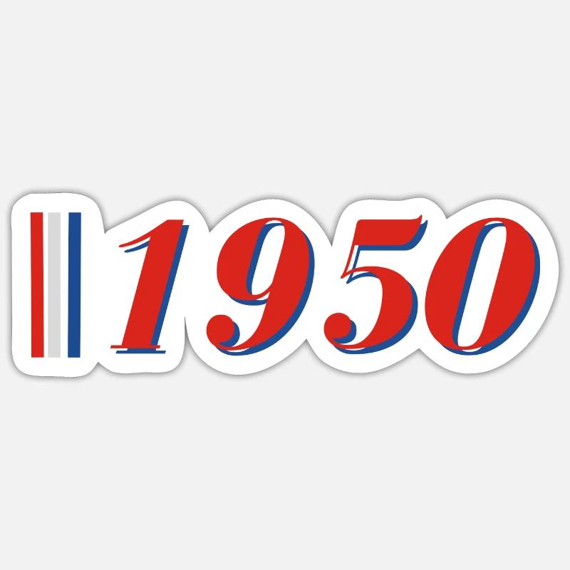 Year 1950 - Sticker size S (10 x 10 cm) - white matte