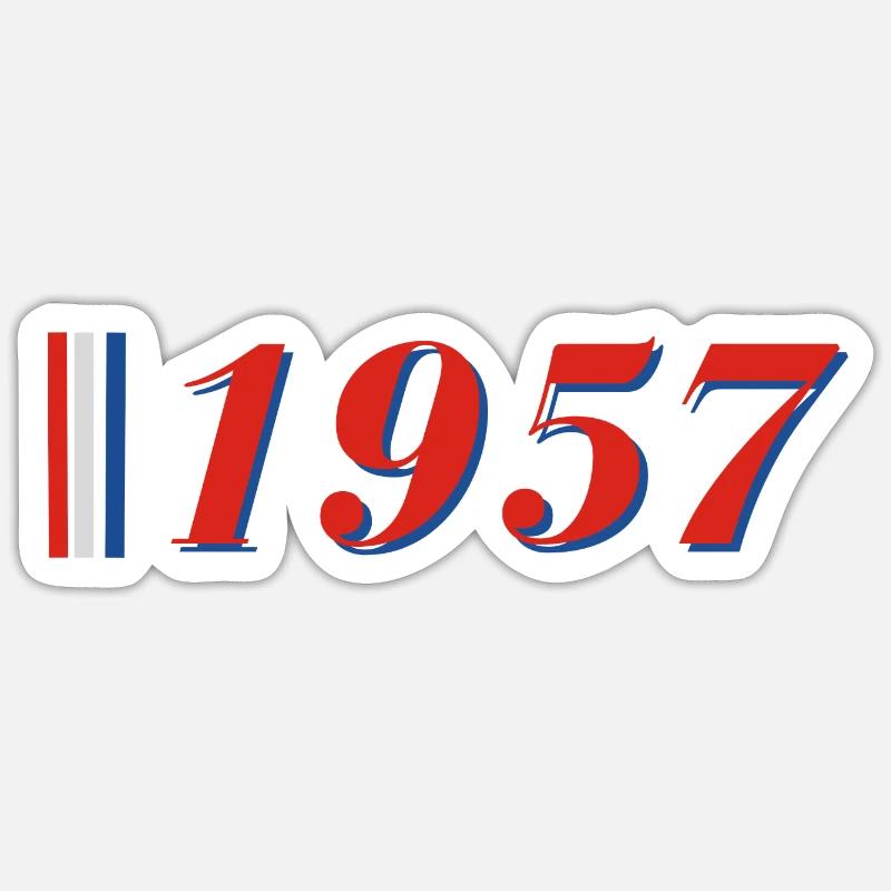 Année 1957 - Sticker taille S (10 x 10 cm) - blanc mat