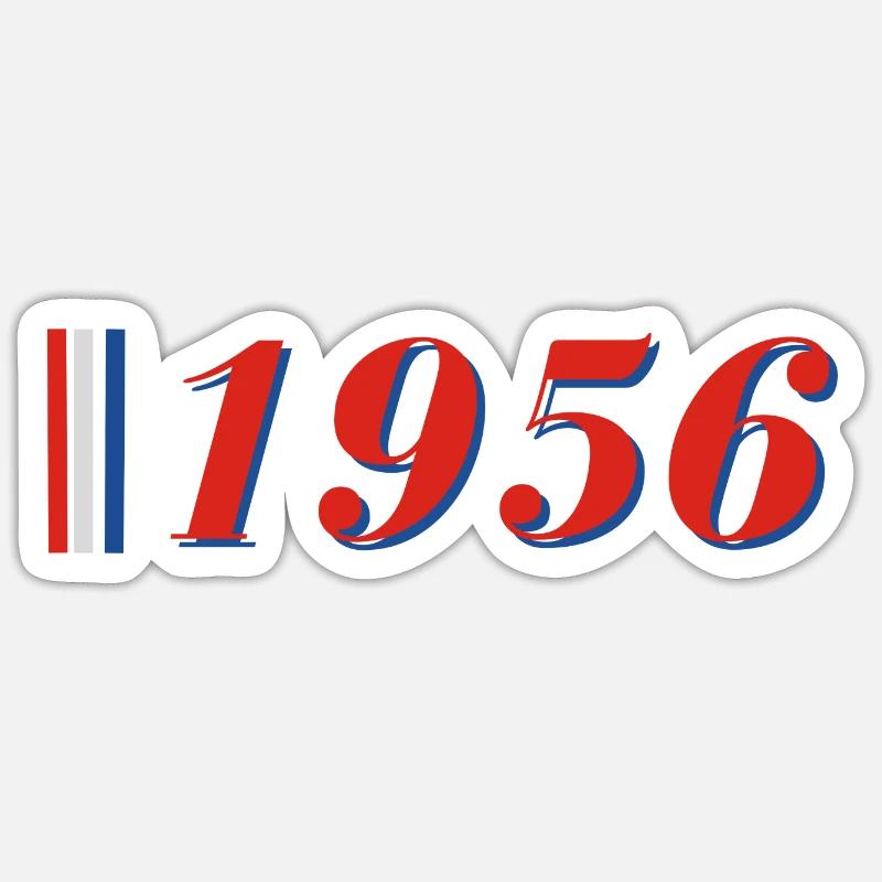 Année 1956 - Sticker taille S (10 x 10 cm) - blanc mat