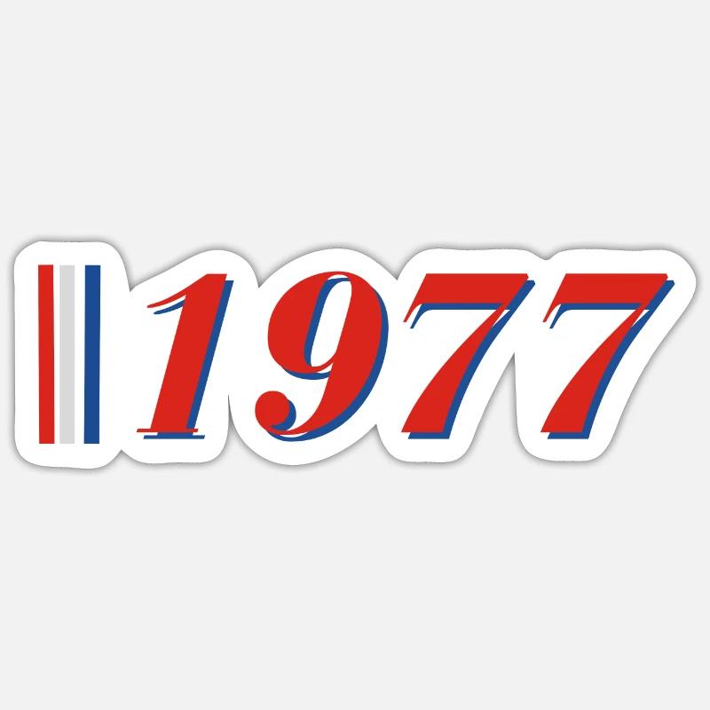 Année 1977 - Sticker taille S (10 x 10 cm) - blanc mat