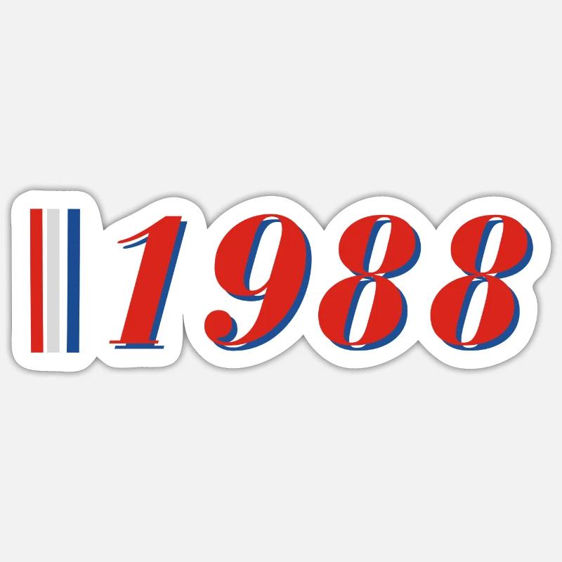 Année 1988 - Sticker taille S (10 x 10 cm) - blanc mat