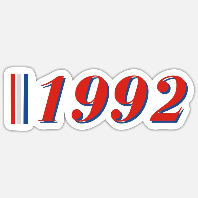 Year 1992 - Sticker size S (10 x 10 cm) - white matte