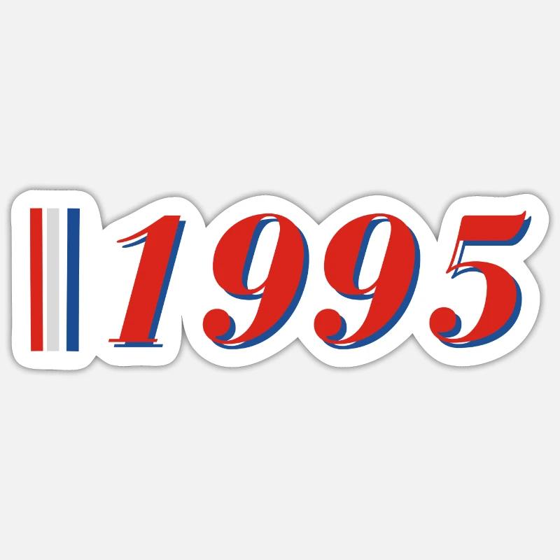 Année 1995 - Sticker taille S (10 x 10 cm) - blanc mat