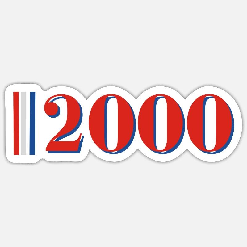Year 2000 - Sticker size S (10 x 10 cm) - white matte
