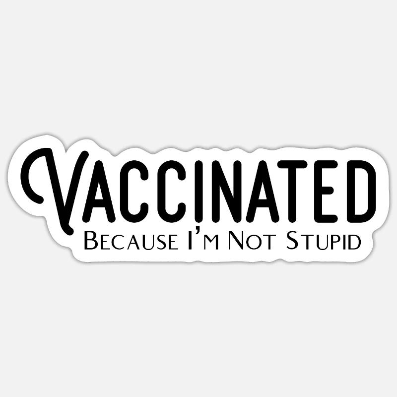 #Vaccinated - Sticker taille S (10 x 10 cm) - blanc mat