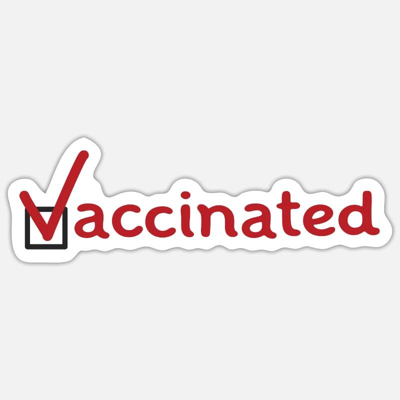 #Vaccinated - Sticker taille S (10 x 10 cm) - blanc mat