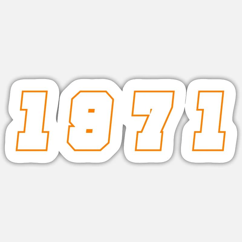 Numéro de l’année 1971 - Sticker taille S (10 x 10 cm) - blanc mat