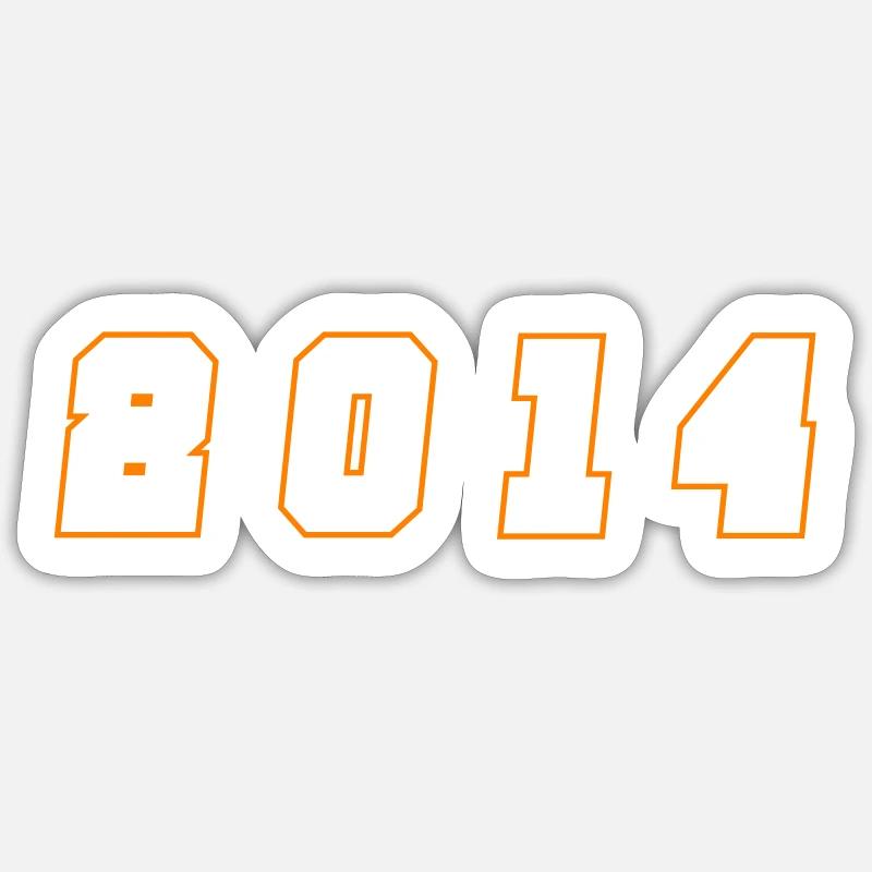 Numéro de l’année 2014 - Sticker taille S (10 x 10 cm) - blanc mat