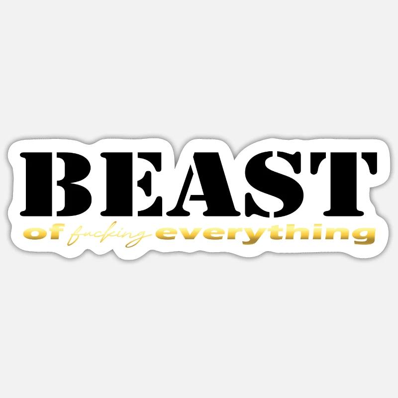 Beast everything black - Sticker size S (10 x 10 cm) - white matte